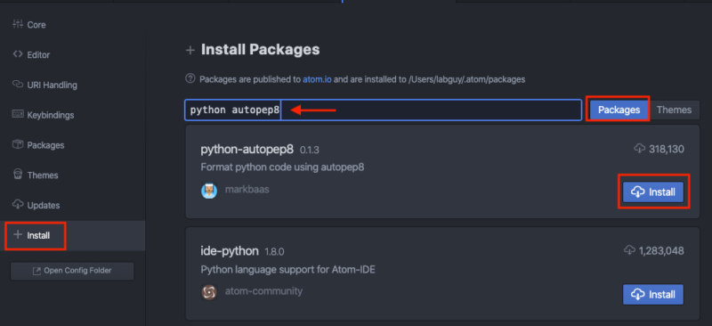 how to use atom for python mac